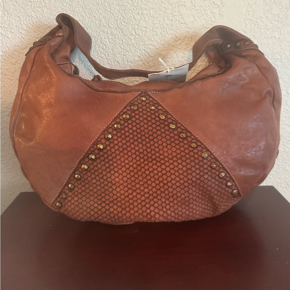 Brand new Brown Genuine Leather Hobo Bag